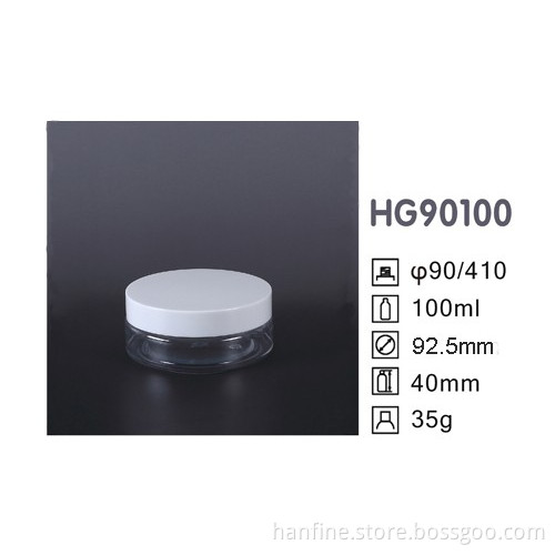 100g Factory round any color plastic PET sleep cream jar